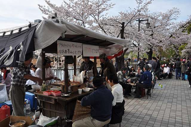 Kirschblüte Sakura Essen Essensstand