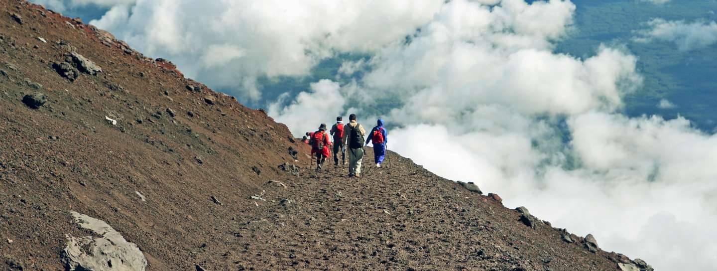 Bergsteiger auf dem Fuji