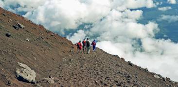 Bergsteiger auf dem Fuji