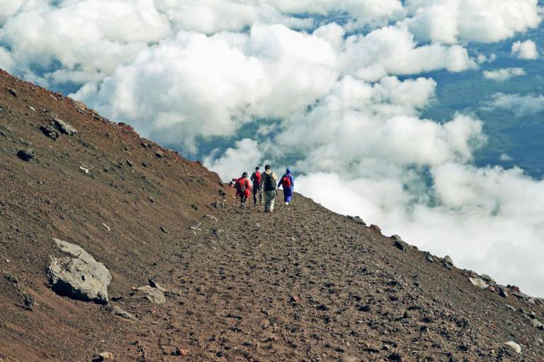 Bergsteiger auf dem Fuji