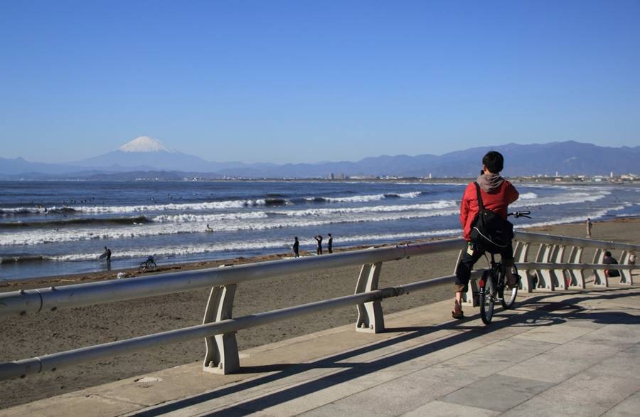 Der Fuji am Strand