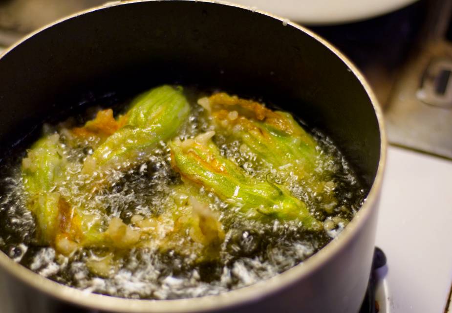 Kürbis Zucchini Blüte Tempura