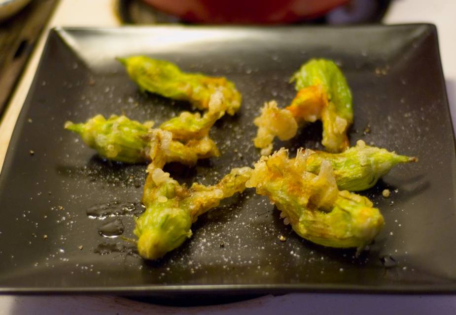 Kürbis Zucchini Blüte Tempura