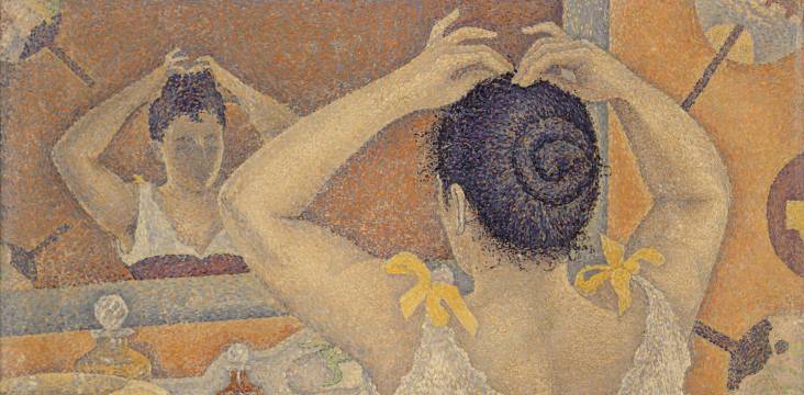 Paul Signac, Frisierszene, Opus 227 (Dekorationsentwurf für einen Waschraum), 1892, Privatsammlung, © All Rights reserved