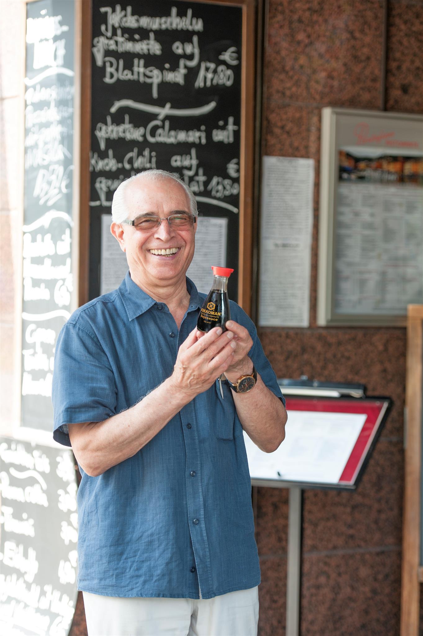 Restaurantchef Luigi Olivadoti schwört auf die „ganz besondere Würze“ der Sojasauce.