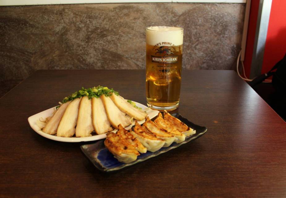 gyoza und bier