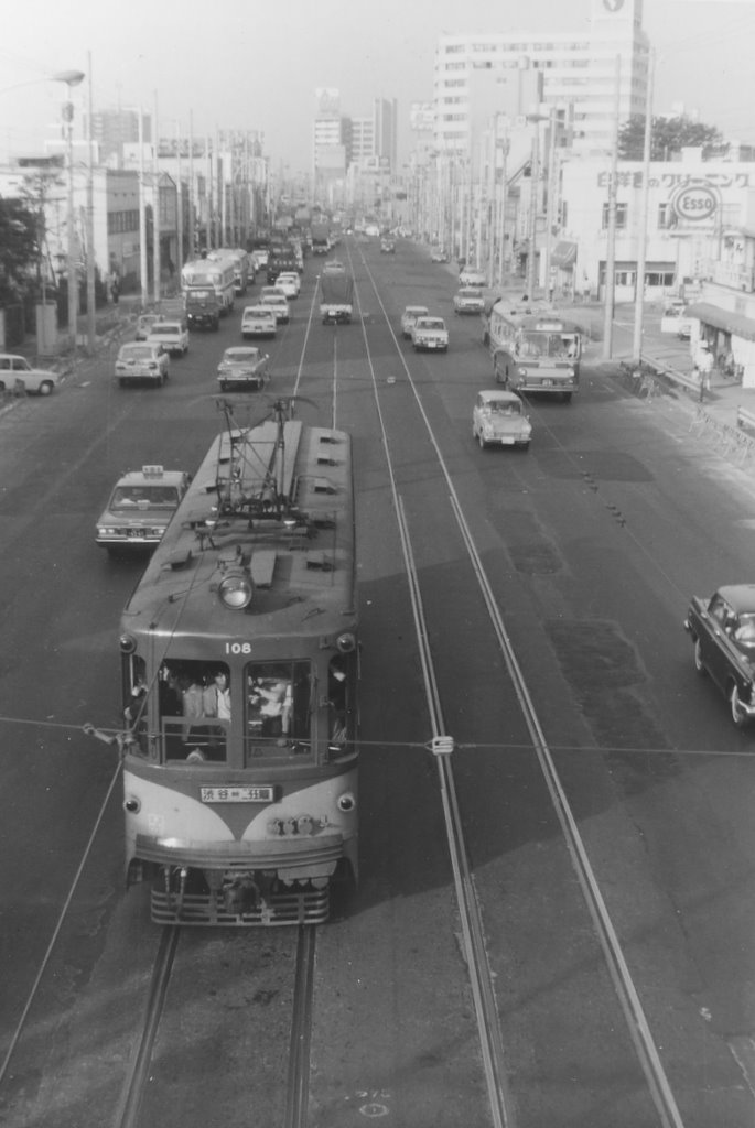 Straßenbahn in Komazawa, Tōkyō (1969)