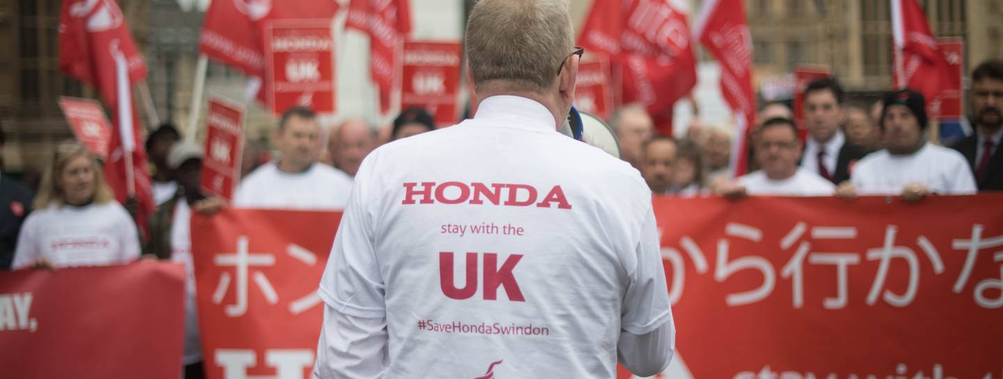 protest zu honda werksschließung