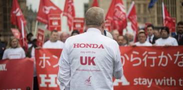 protest zu honda werksschließung