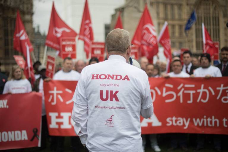 protest zu honda werksschließung