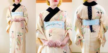 Authentische Japanische Yukata de Runder Drache #996 Luftiger Kimono 