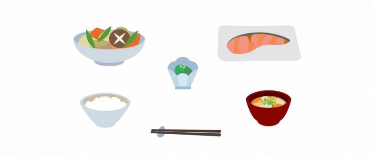 Illustrationen eines japanischen Menüs
