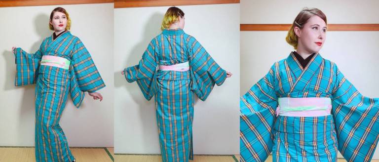 fertig angezogener Kimono