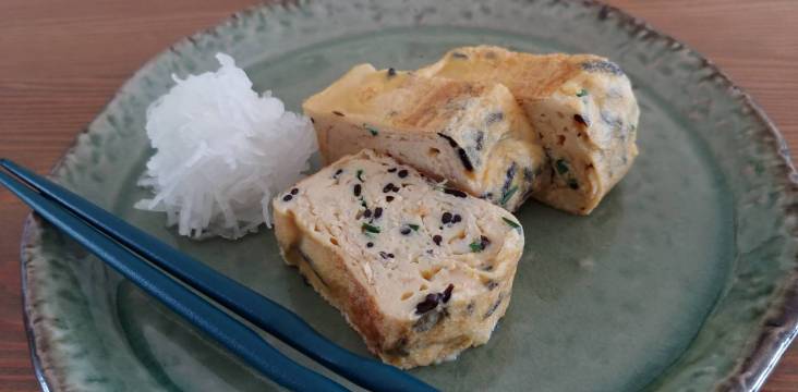 Hijiki Tamagoyaki mit Rettich