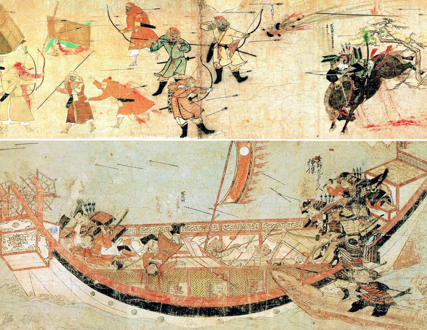 Illustration der Mongolen-Invasion in Japan