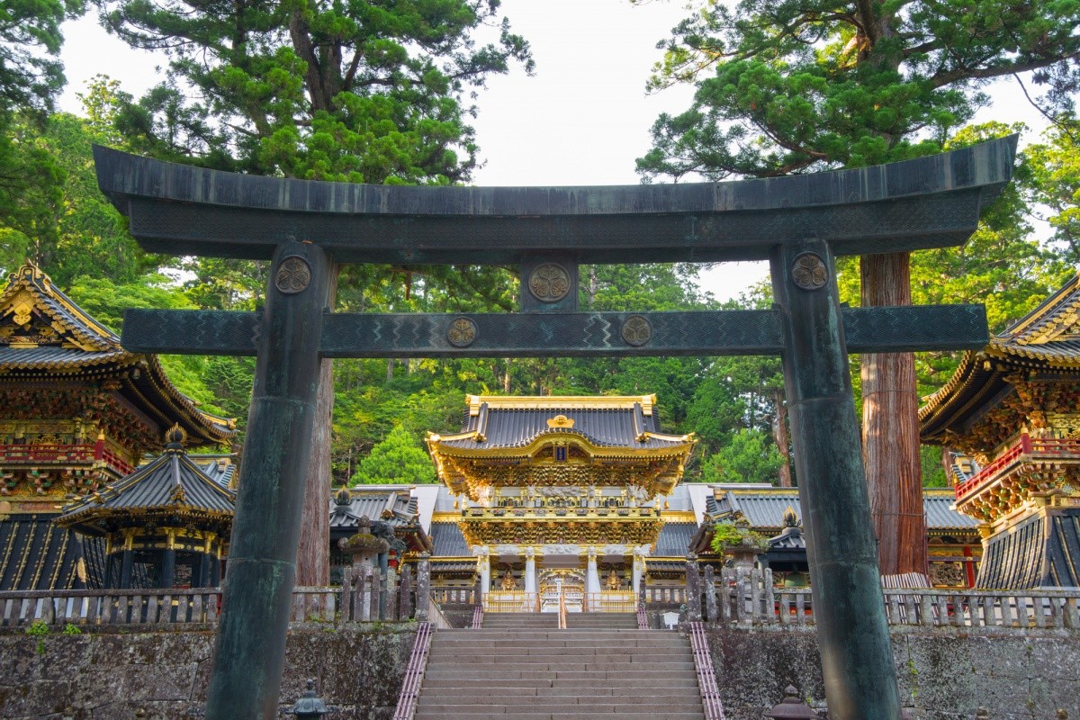 Blick auf einen Tempel in Nikko