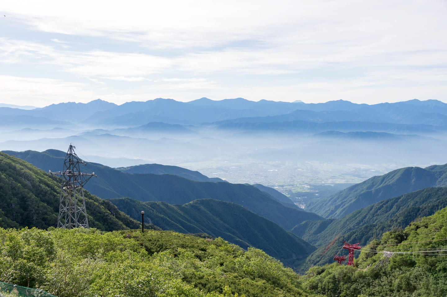 Panorama über die japanischen Alpen