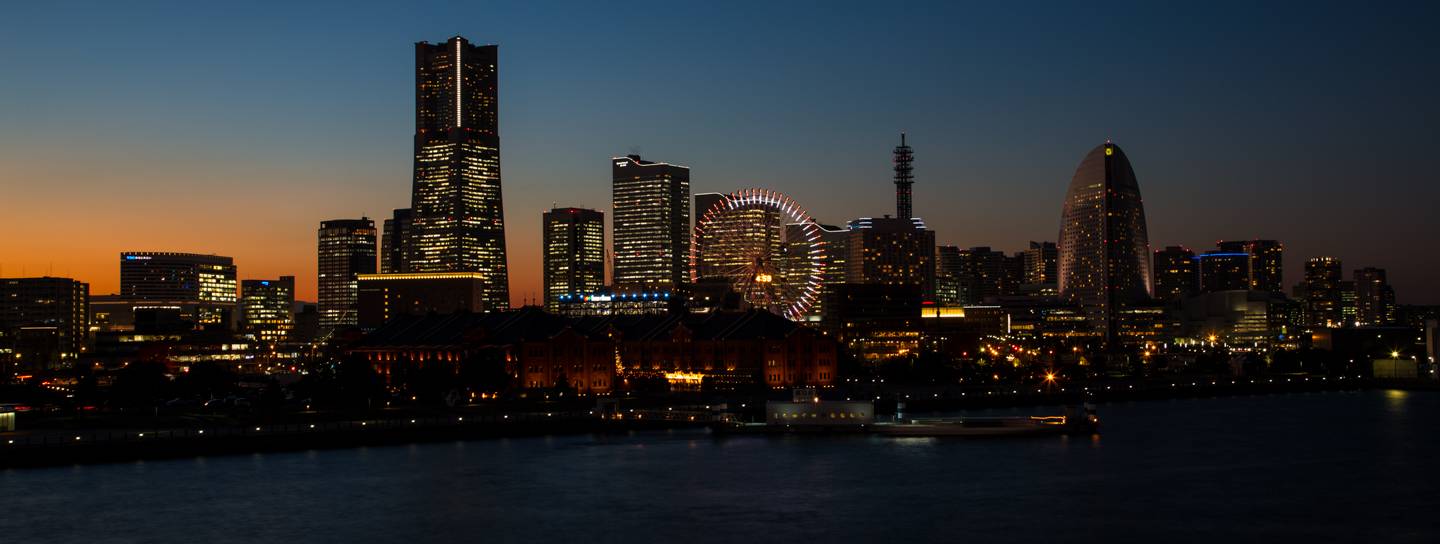 Yokohama Bay Area bei Nacht
