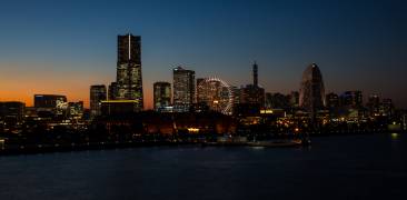 Yokohama Bay Area bei Nacht