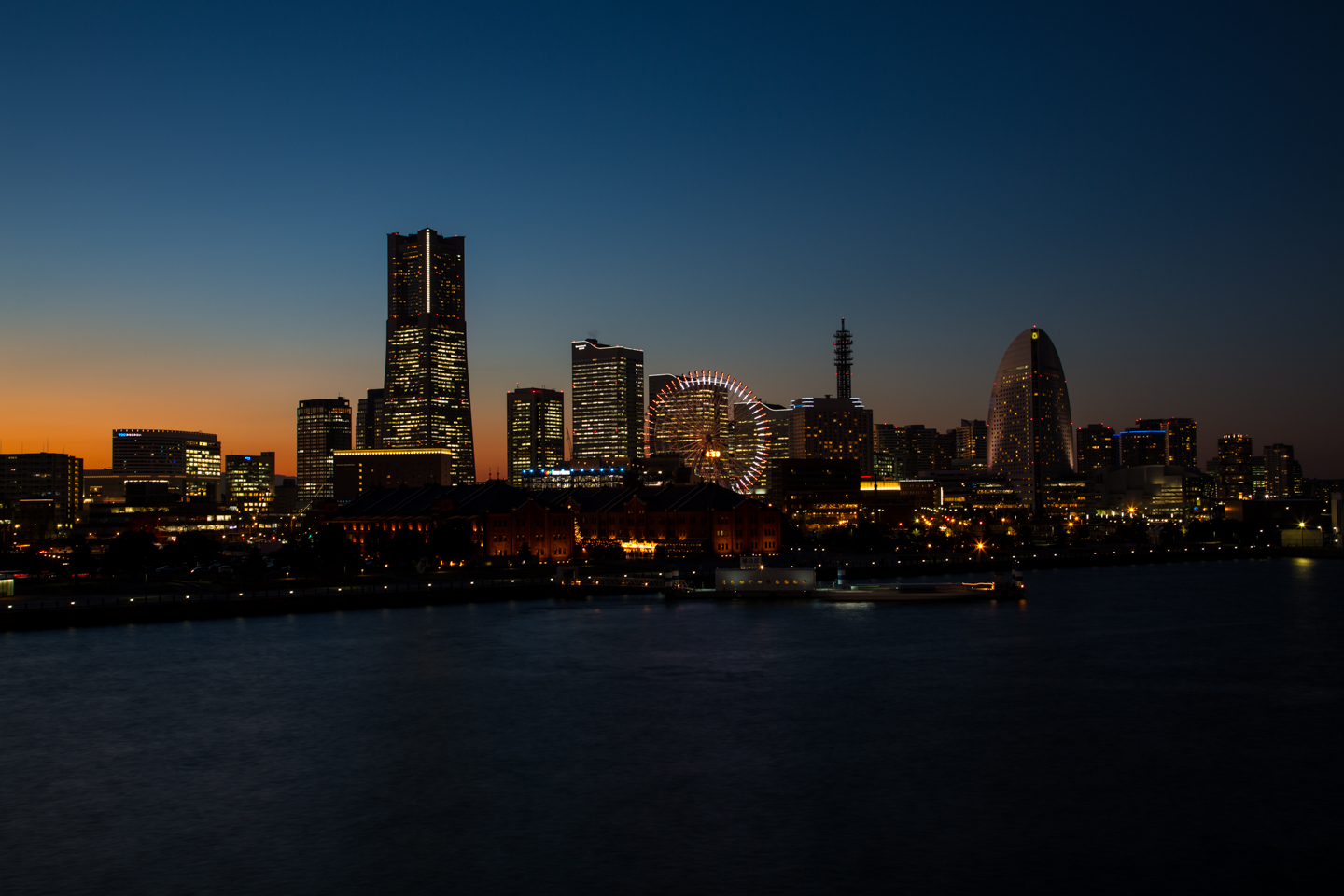 Yokohama Bay Area bei Nacht