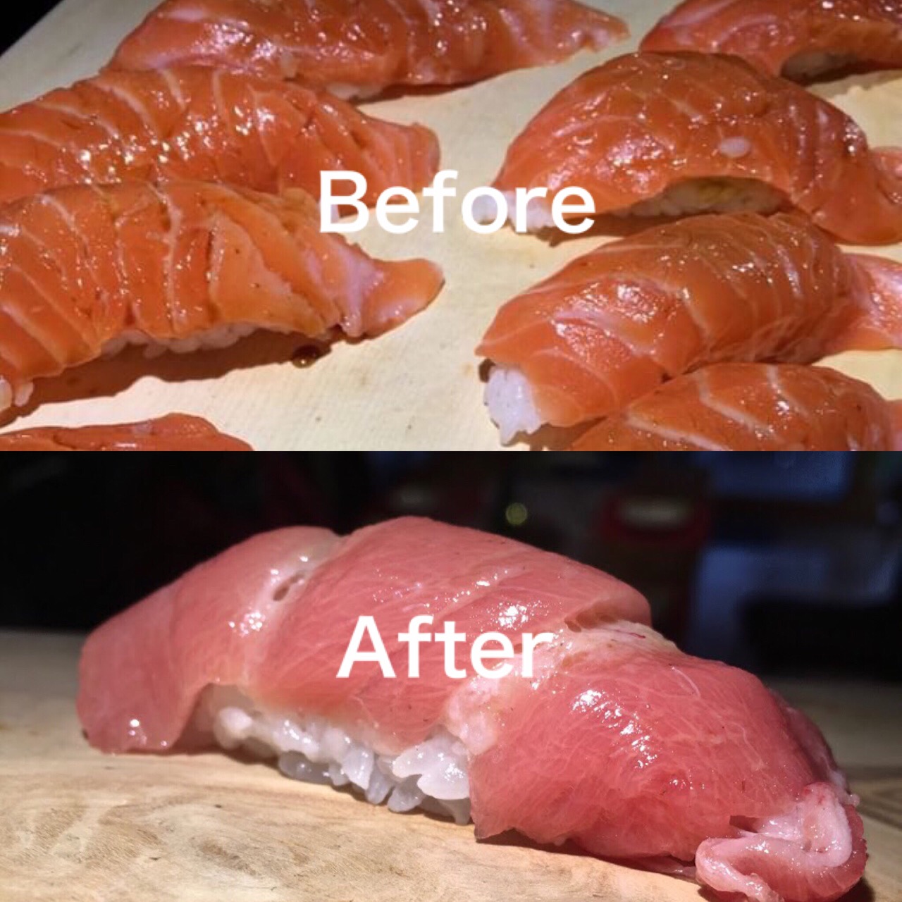 Collage: Sushi Vorher-Nachher