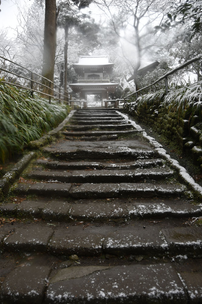 Schnee in Kamakura