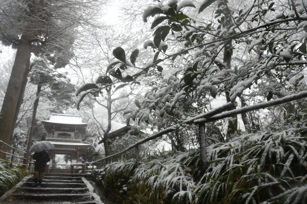 Schnee in Kamakura