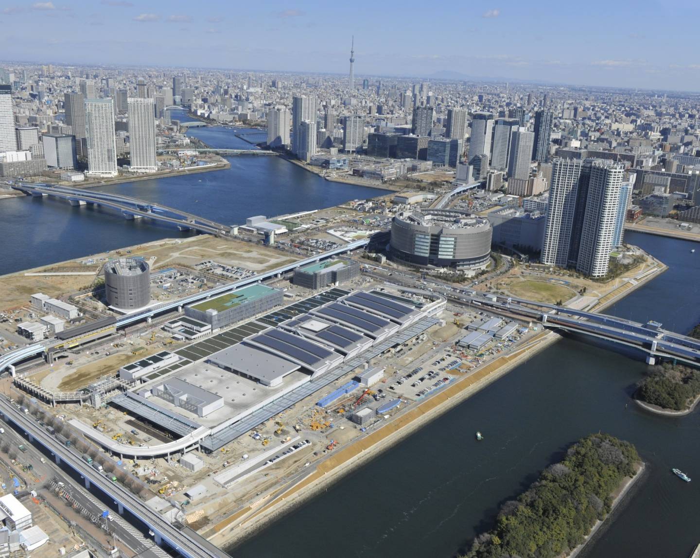 Toyosu-Fischmarkt von oben