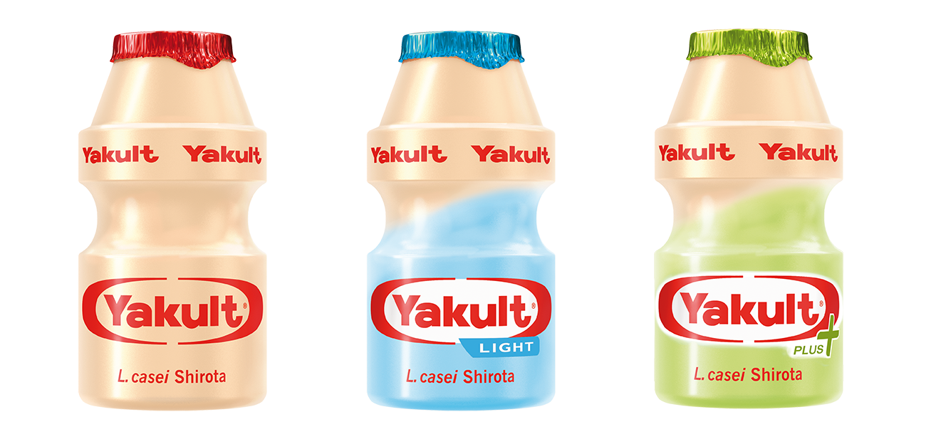 3 verschiedene Yakult-Sorten