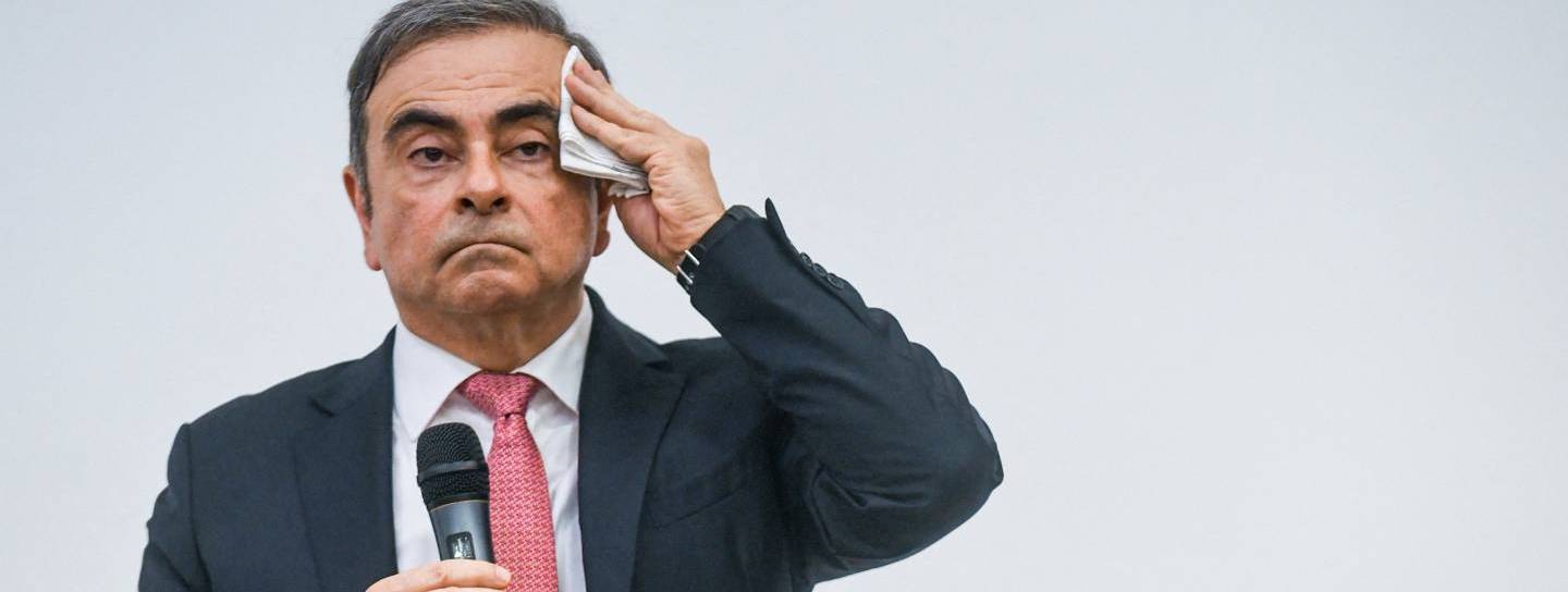 Carlos Ghosn bei einer Pressekonferenz im Libanon