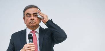 Carlos Ghosn bei einer Pressekonferenz im Libanon