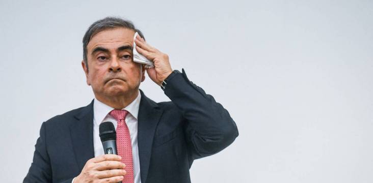 Carlos Ghosn bei einer Pressekonferenz im Libanon