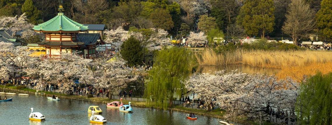 See mit Tretbooten am Benten-dō