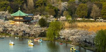 See mit Tretbooten am Benten-dō