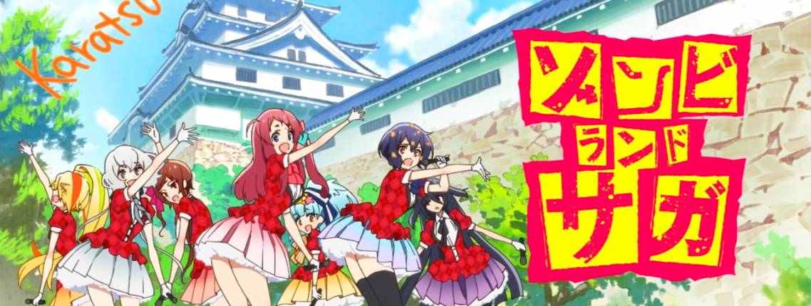 Anime Zombie Land Saga vorm Schloss Karatsu