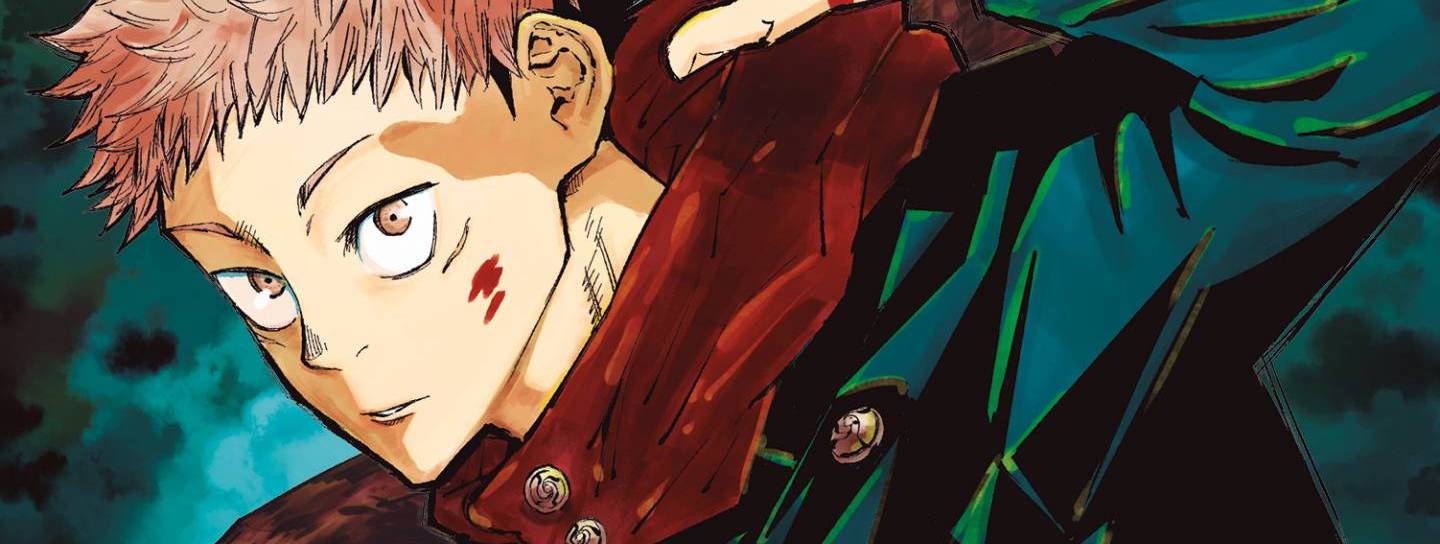 Yūji aus dem Manga „Jujutsu Kaisen“ mit Monstern