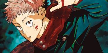 Yūji aus dem Manga „Jujutsu Kaisen“ mit Monstern