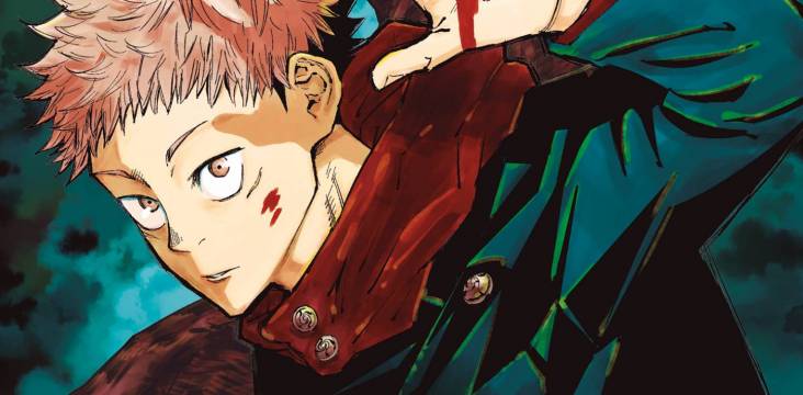 Yūji aus dem Manga „Jujutsu Kaisen“ mit Monstern