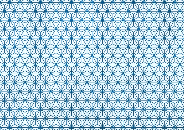 Asanoha-Muster in Blau-Weiß