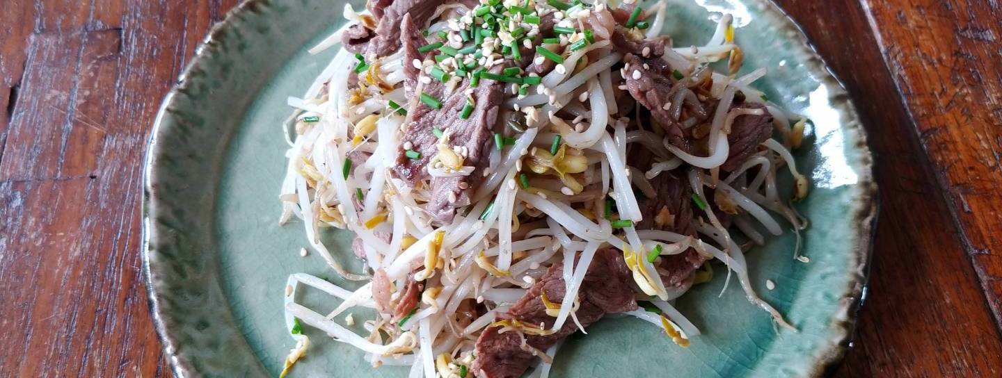 Gebratenes Rindfleisch mit Sojasprossen | JAPANDIGEST