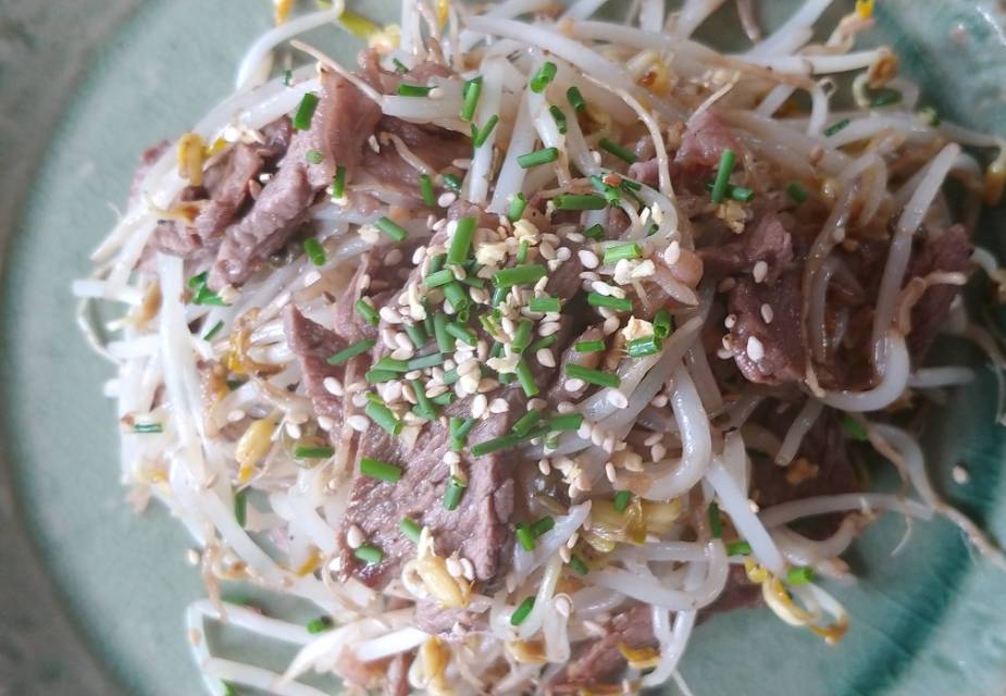 Gebratenes Rindfleisch mit Sojasprossen | JAPANDIGEST