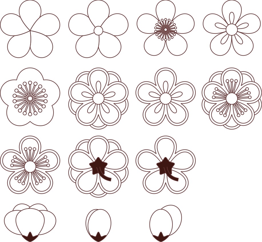 Pflaumenblütenmuster (Variationen)