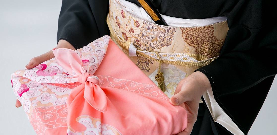 Japanisch Traditionell Furoshiki Verpacken Tuch 70cm Hergestellt IN Japan Lila 