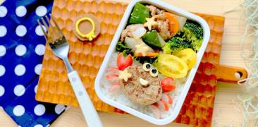 Bento-Box mit fröhlichem Krebs