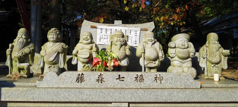 Sieben Glücksgötter am Fujimori-Schrein in Kyōto