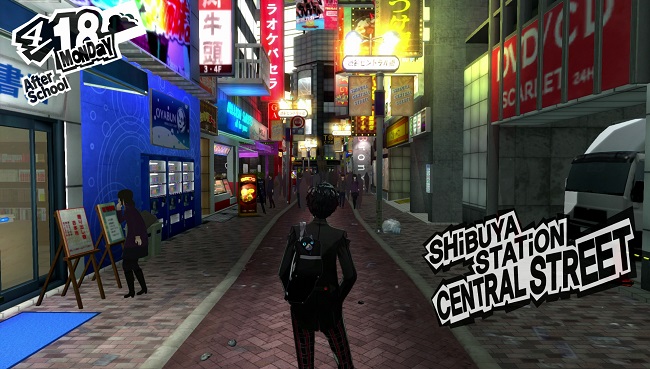 Straßenszene aus dem Videospiel "Persona 5"