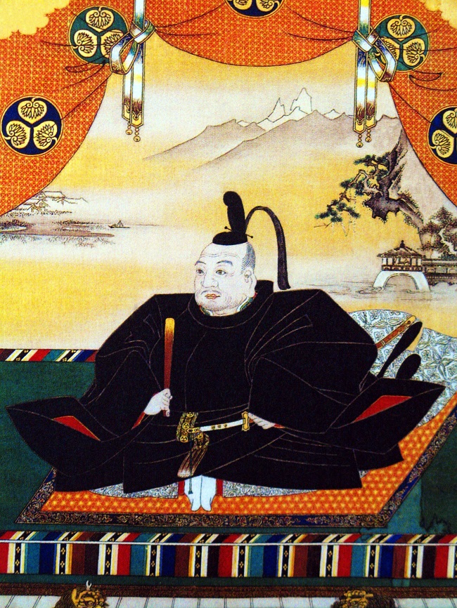 Der dritte Reichseiniger Japans, Tokugawa Ieyasu. Porträt aus dem 17. Jahrhundert von Kano Tan´yu.