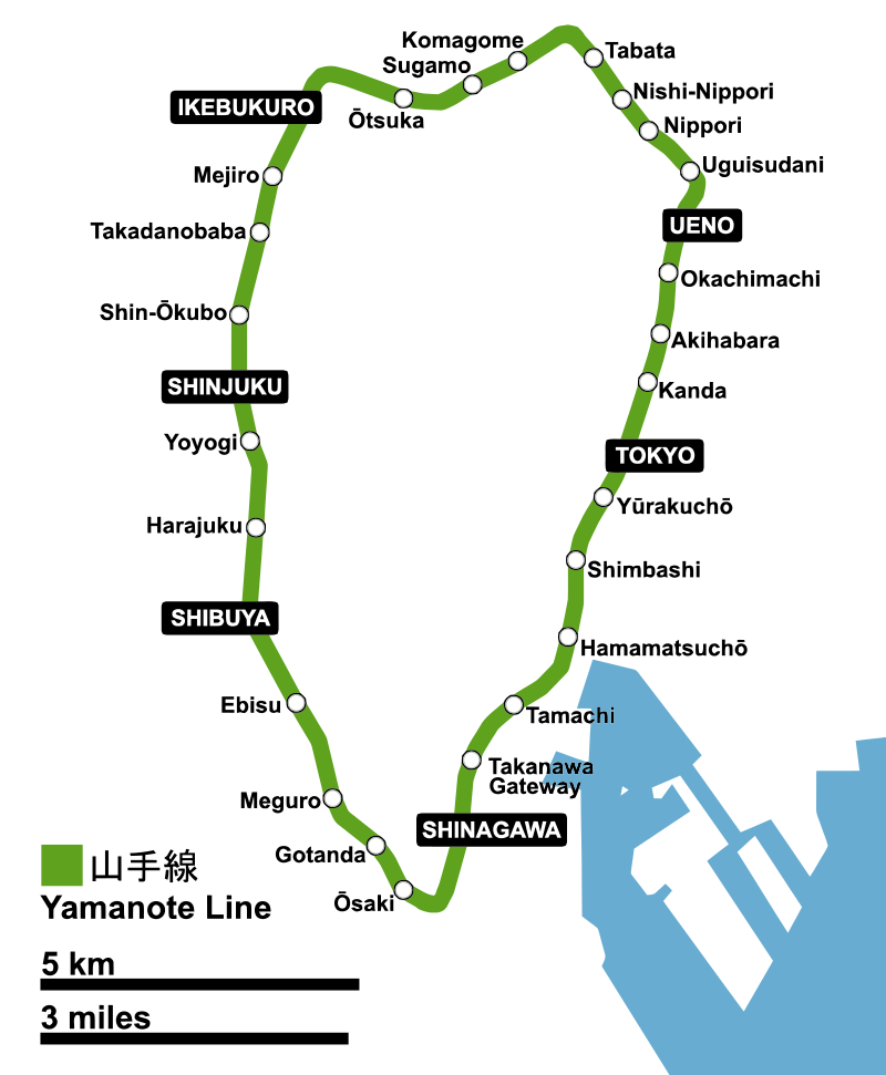 Strecke der Yamanote Linie