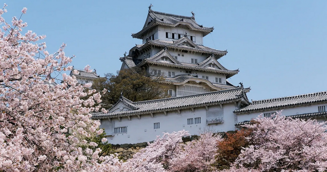 Die berühmte Burg Himeji im Frühling.