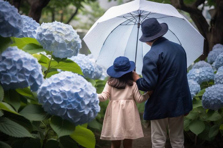 Kind und Opa im Regen